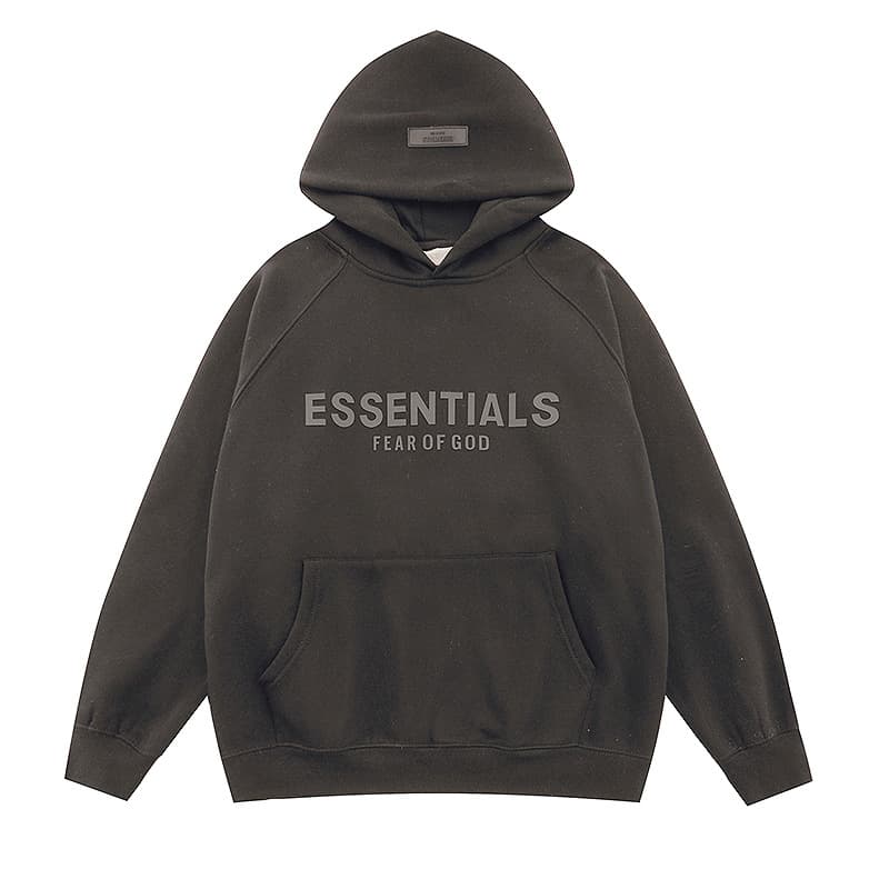 Fear of God Essentials Hoodie Essentials Logo — 666 Black
