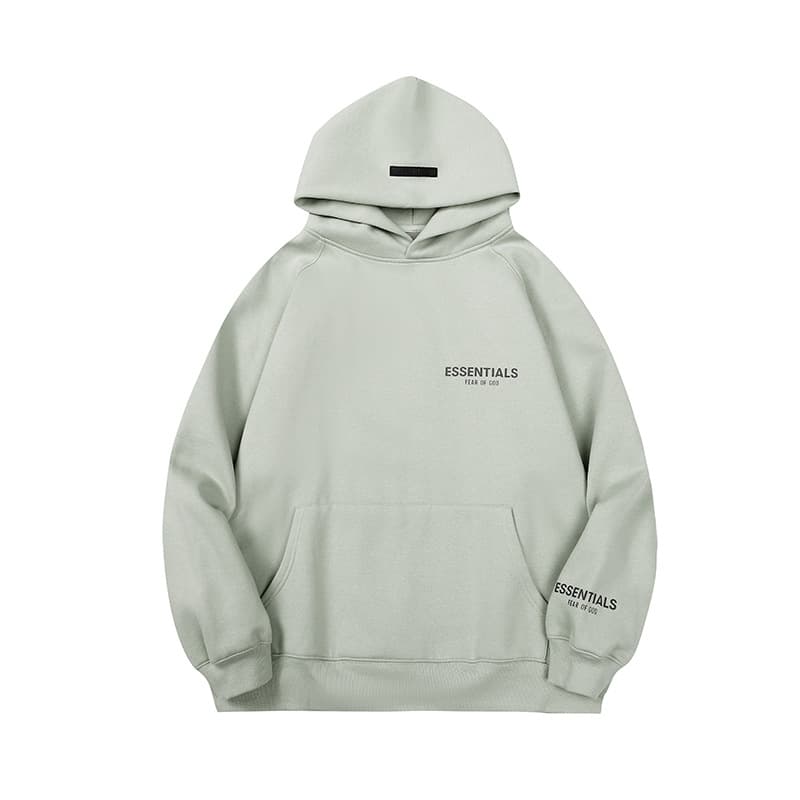 Fear of God Essentials Hoodie Essentials Logo — 2216 Green