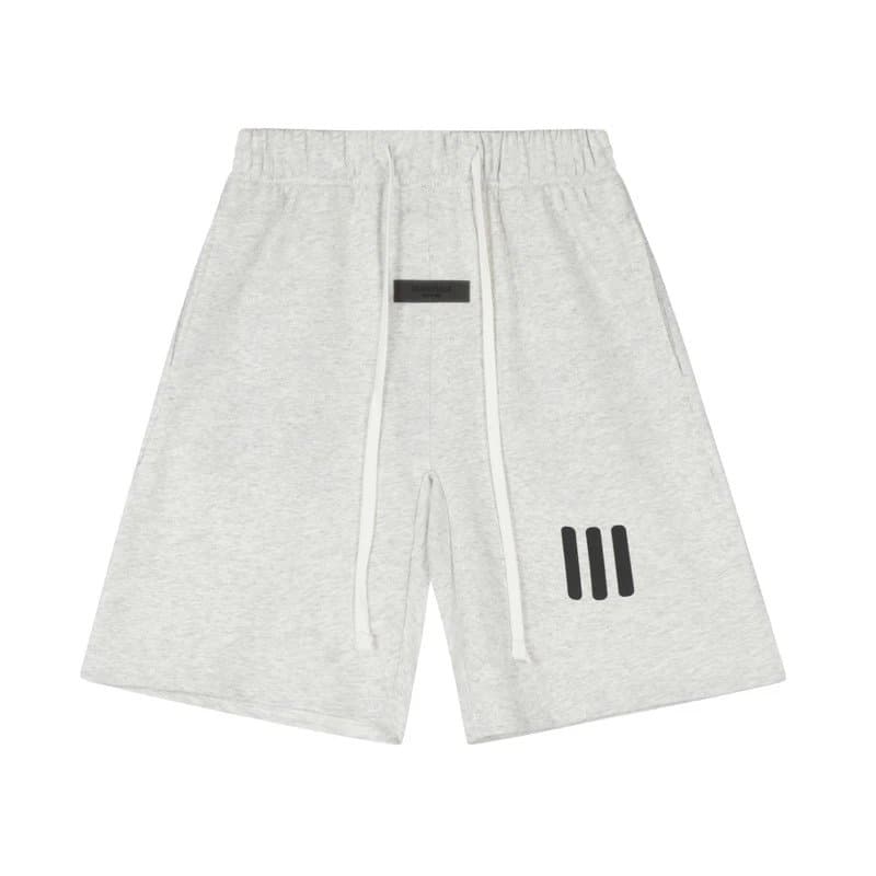 Fear of God Essentials Logo Shorts Heather Grey — 2413白灰（硅胶字母）