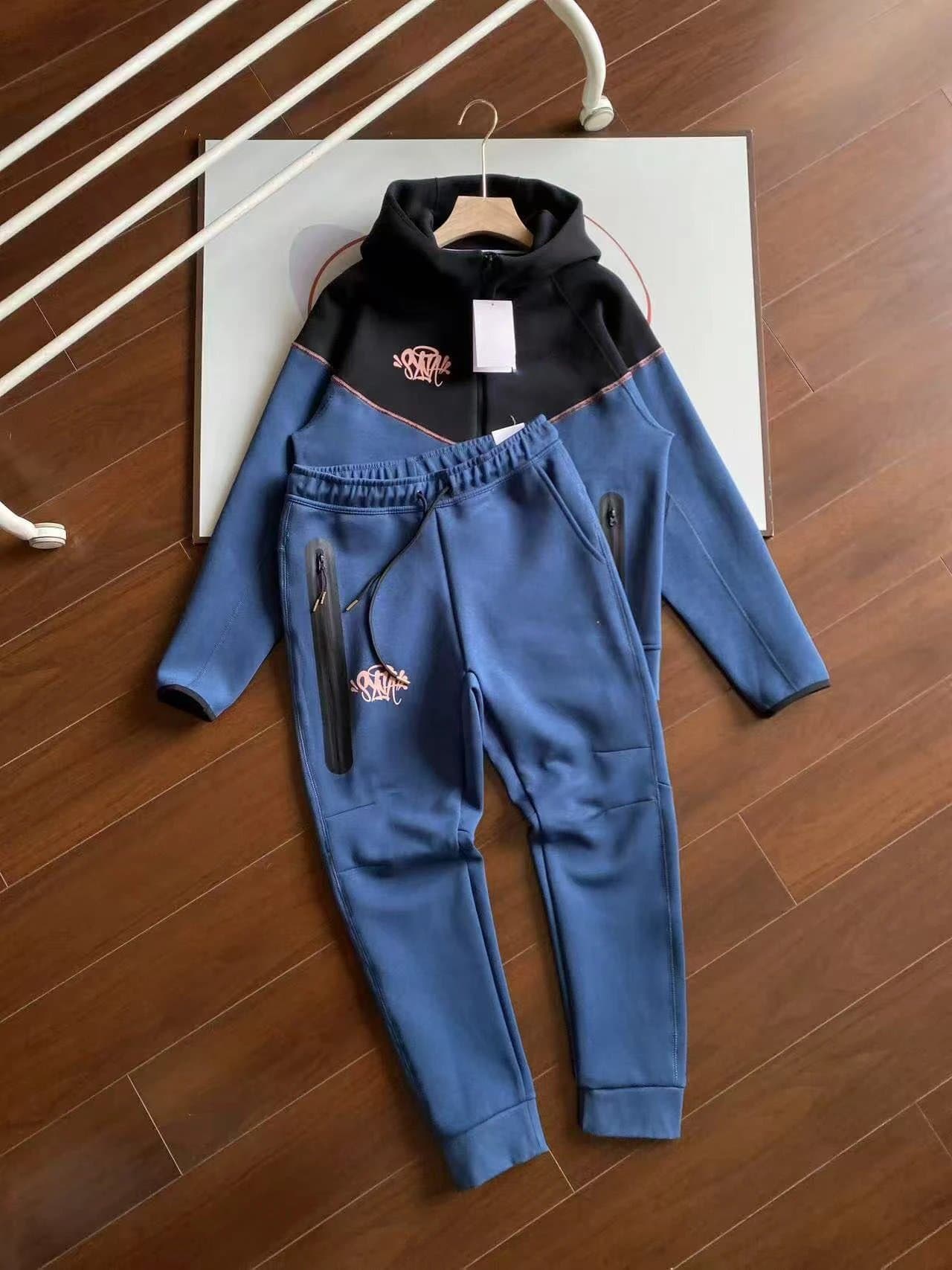 Travis Scott Tech Fleece Hoodie and Joggers Set Blue/Black