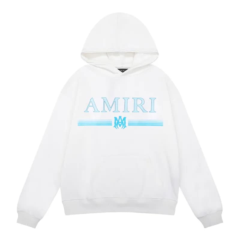 Amiri Hooded Sweatshirt Script Logo — 9239 white