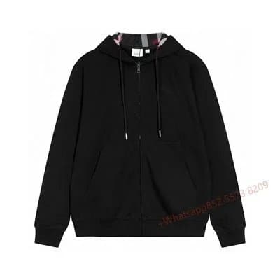 Burberry Zip-Up Hoodie Check Patch — 19