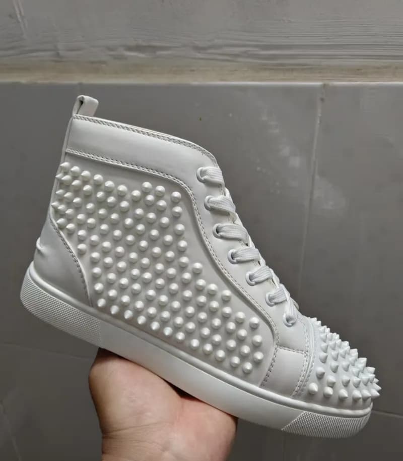 Christian Louboutin Louis Spikes All White