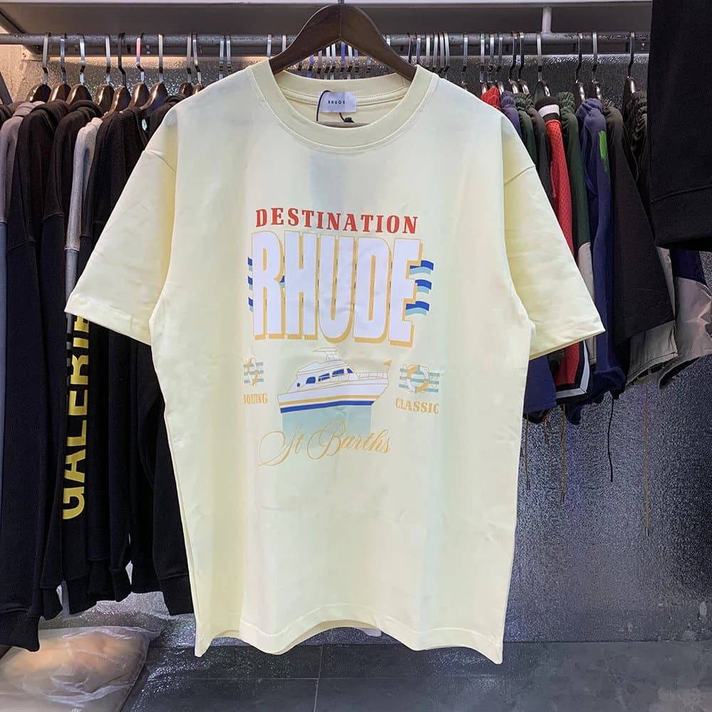 Rhude Graphic Tee Mountain Logo — 5061 杏色