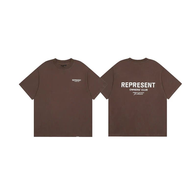 Represent Owners' Club Tee Brown Logo Print