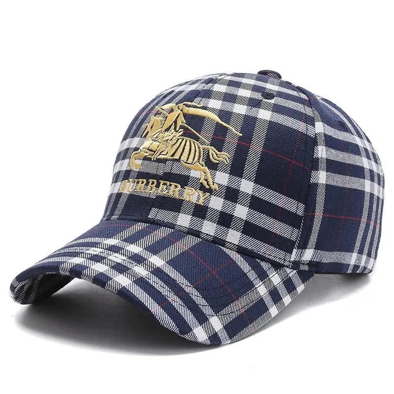 Burberry Baseball Cap Checkered Equestrian Knight