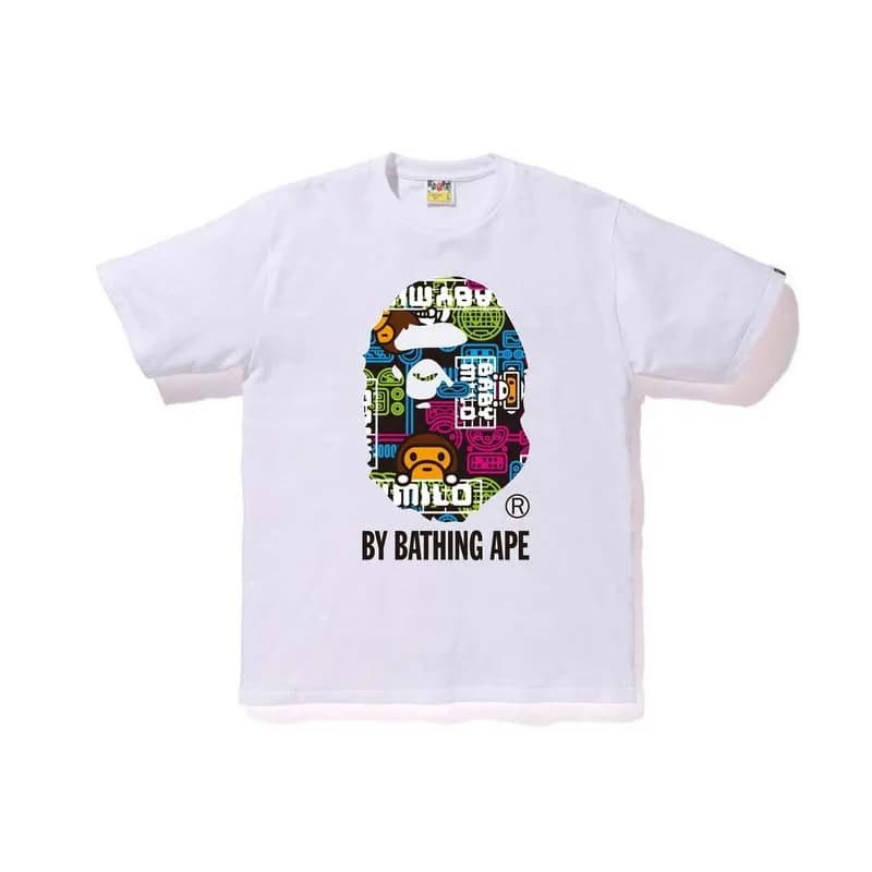 BAPE Graphic Tee Multi-Color Ape Head Print