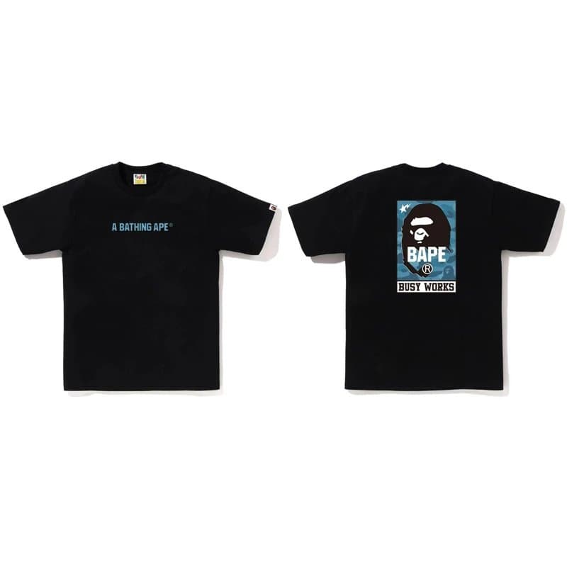 BAPE A Bathing Ape Tee Camouflage Ape Head — 5008黑蓝