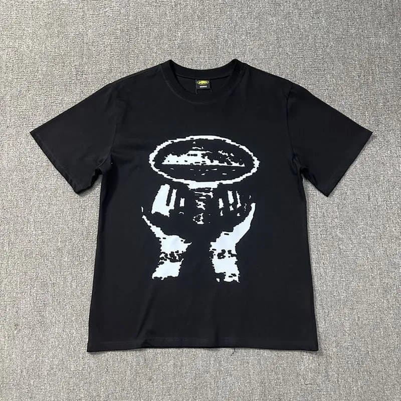 Broken Planet Graphic Tee Pixelated UFO Print