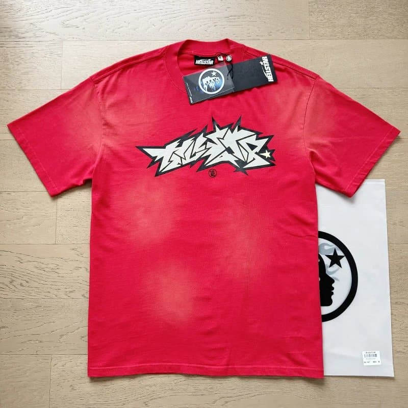 Hellstar Graphic Tee Flame Star Print — x657红色