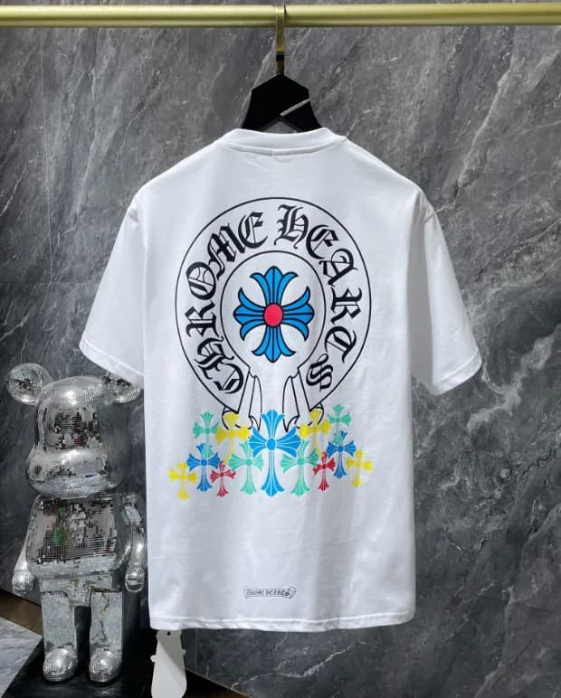 Chrome Hearts Cross Logo Tee Five Crosses — 8708 white