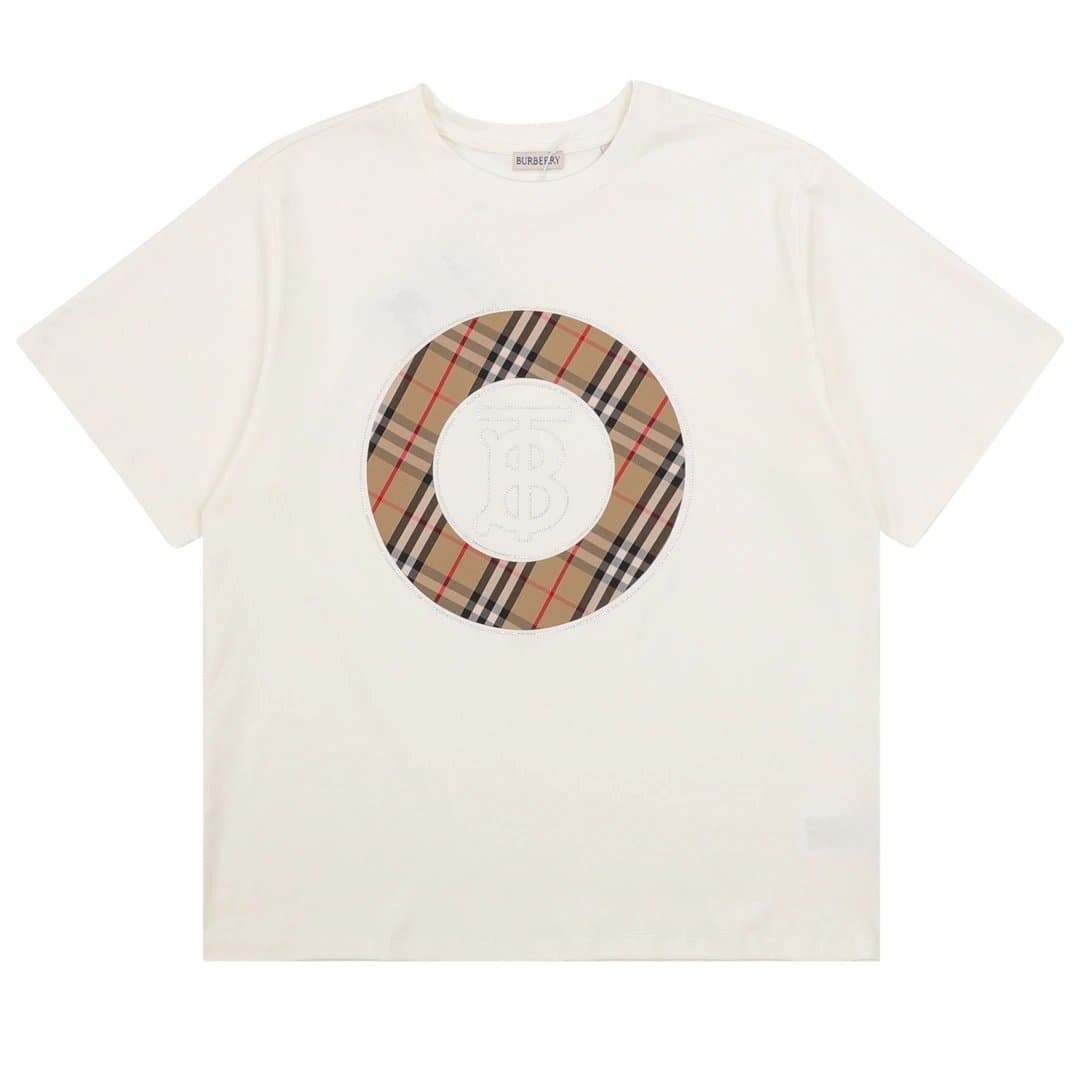 Burberry Graphic Tee Checkered Bear Logo — 40