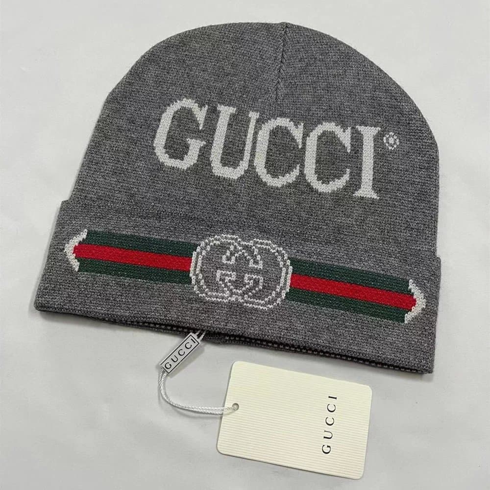 Gucci Knit Beanie GG Web Stripe