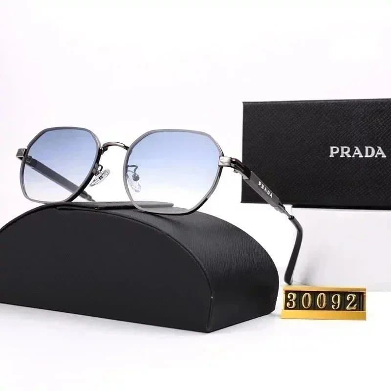 Prada Octagonal Sunglasses Gradient Blue Lens
