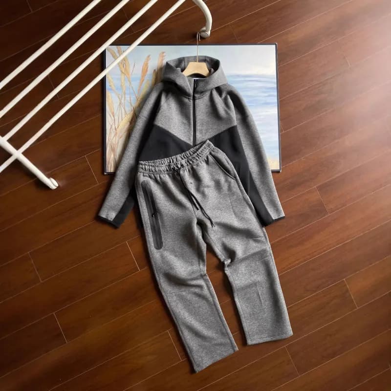 Nike Tech Fleece Hoodie and Joggers Heather Grey/Black