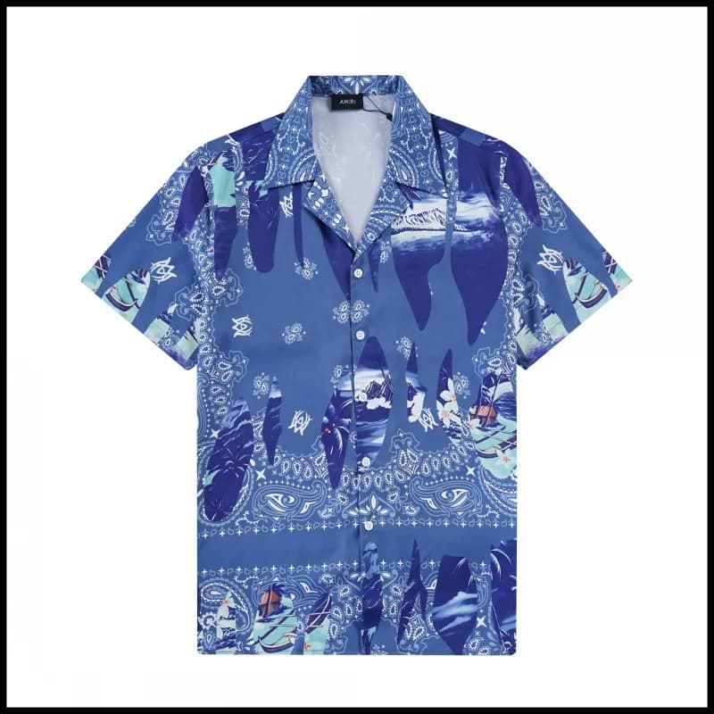 AMI Paris Camp Collar Shirt Paisley Print