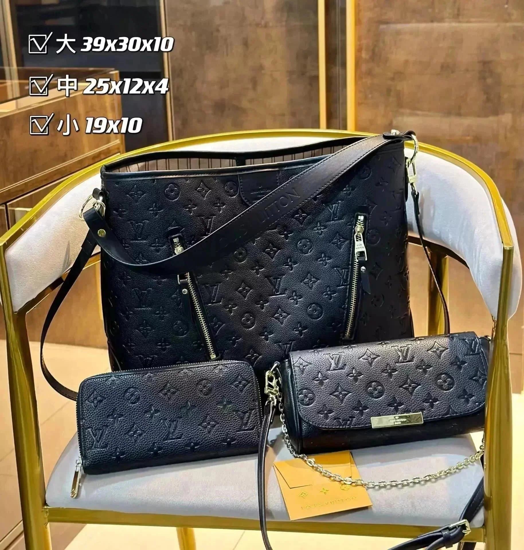 Louis Vuitton Monogram Empreinte Leather Bag Set Triple Size