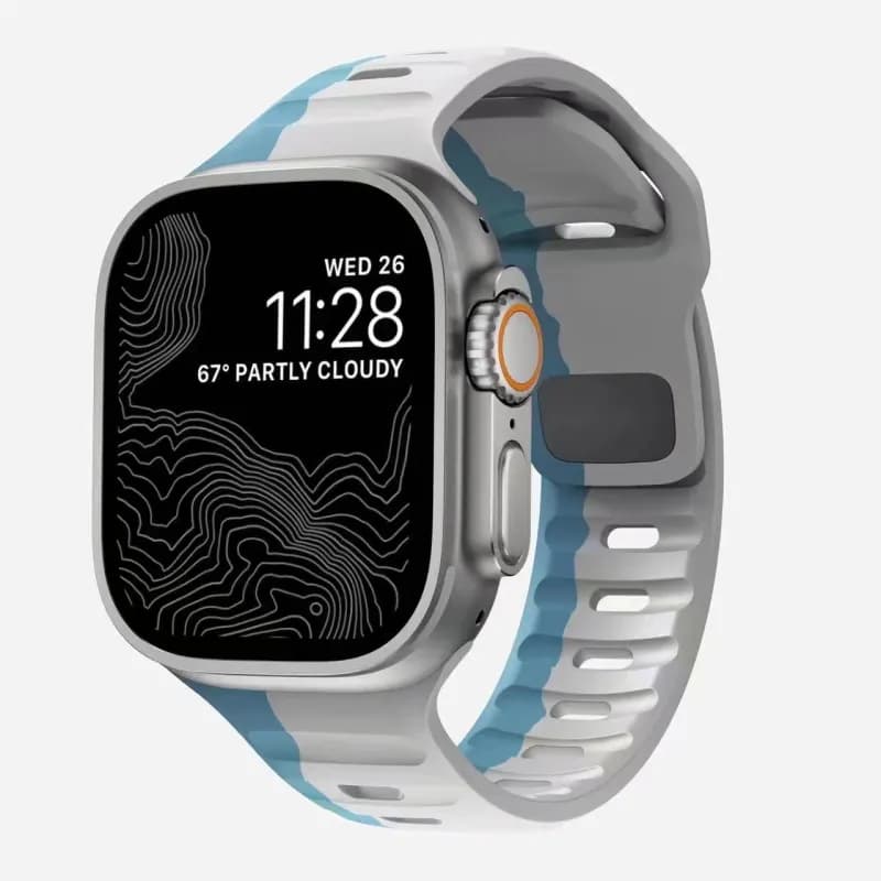 Apple Watch Topographic Face with Blue-Grey Band