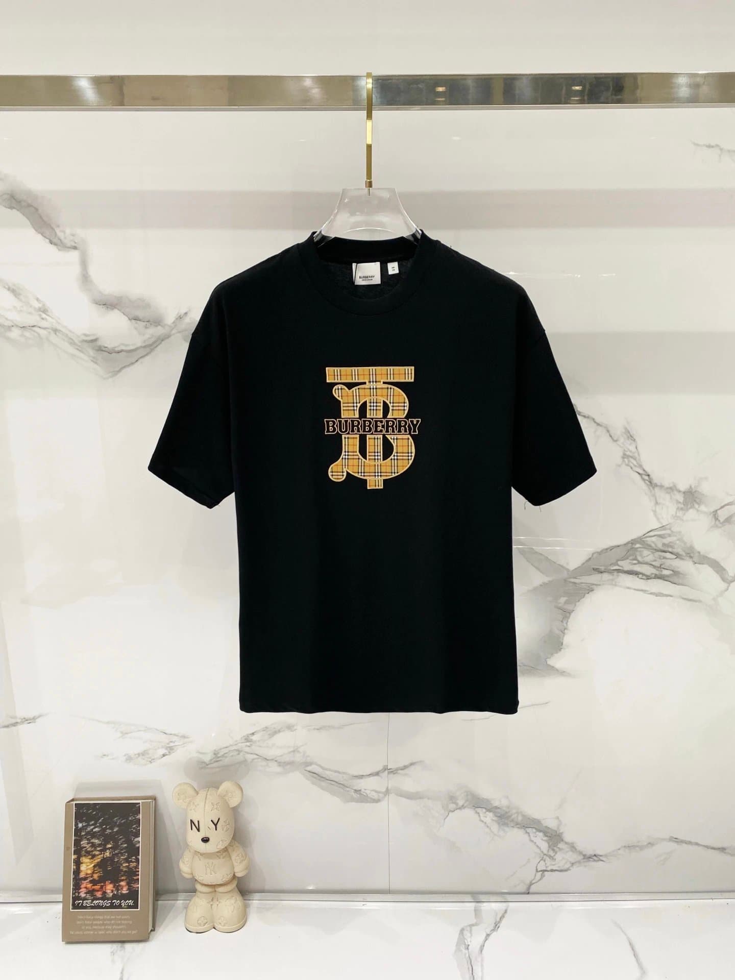 Burberry Graphic Tee Checkered Bear Logo — 14