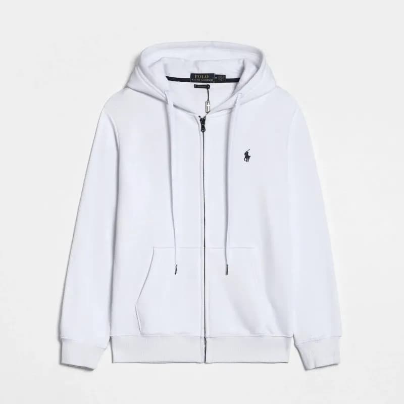 Polo Ralph Lauren Classic Fit Full-Zip Hoodie Solid White
