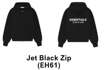 NBA Essentials Hoodie Grey Wording — Eh61 - Jet Black Zipper