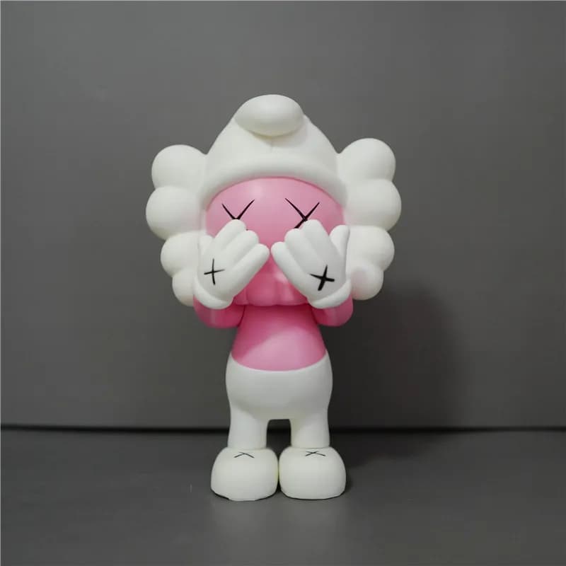BAPE × KAWS Half-Brain Ape Figure Split Brain Design — 捂脸精灵-粉21cm