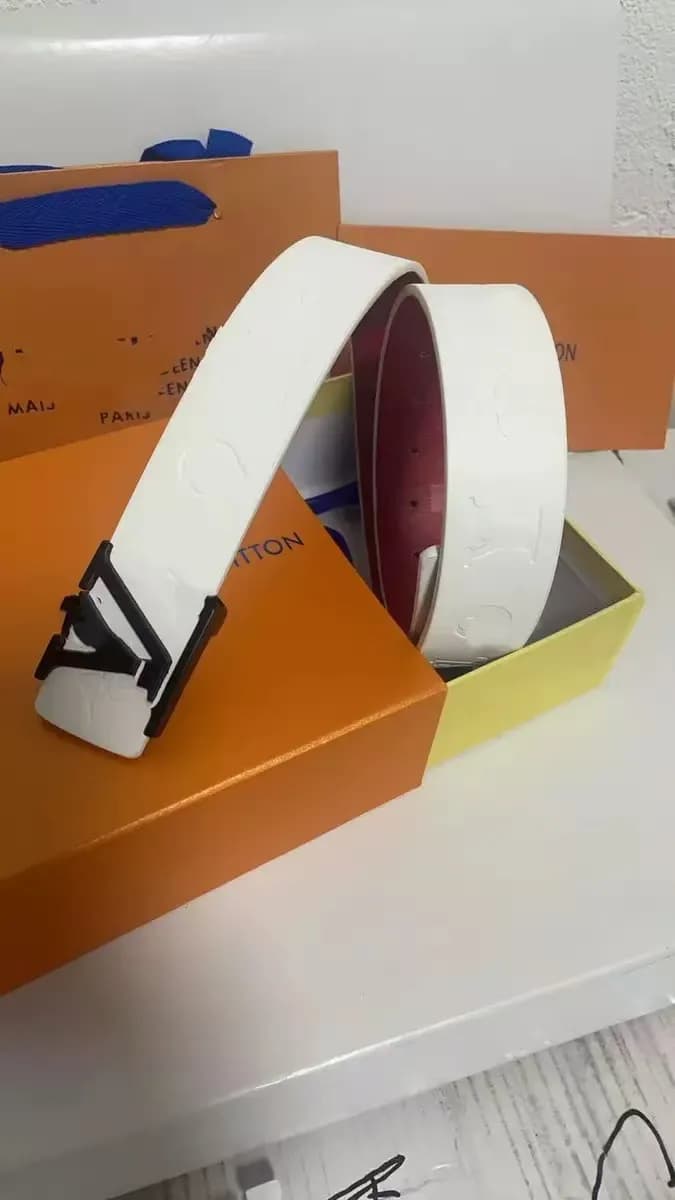 Louis Vuitton LV Initiales Belt White Monogram Empreinte