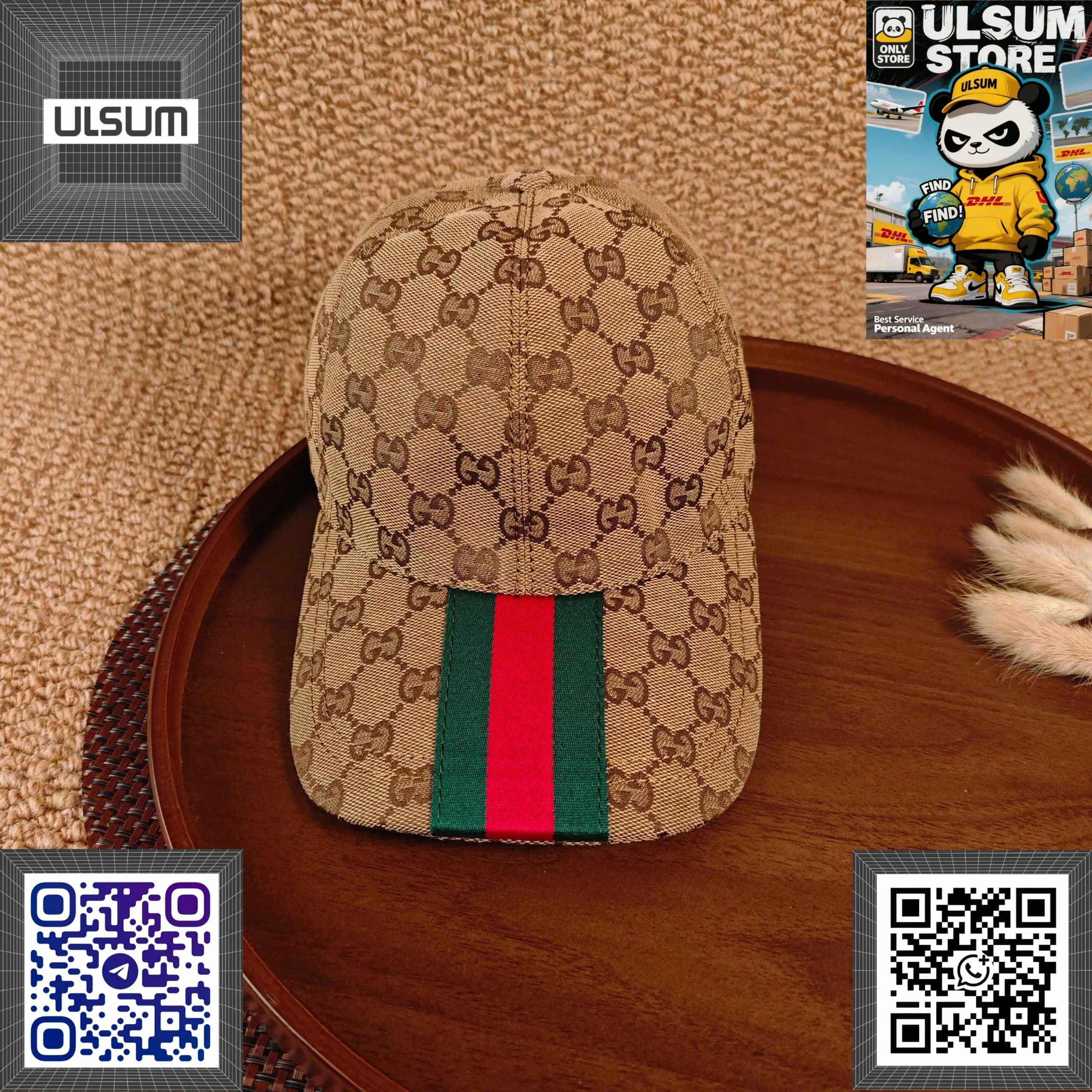 Gucci Baseball Cap GG Monogram Web Stripe — 39