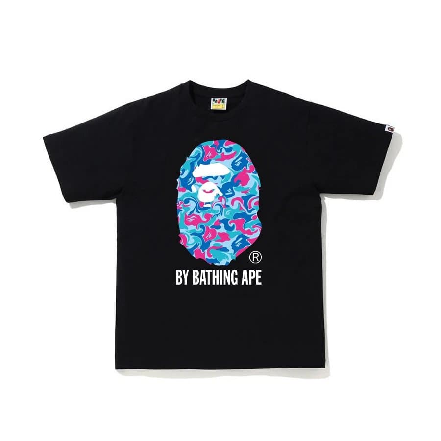 BAPE A Bathing Ape Tee collegiate logo — 715黑色