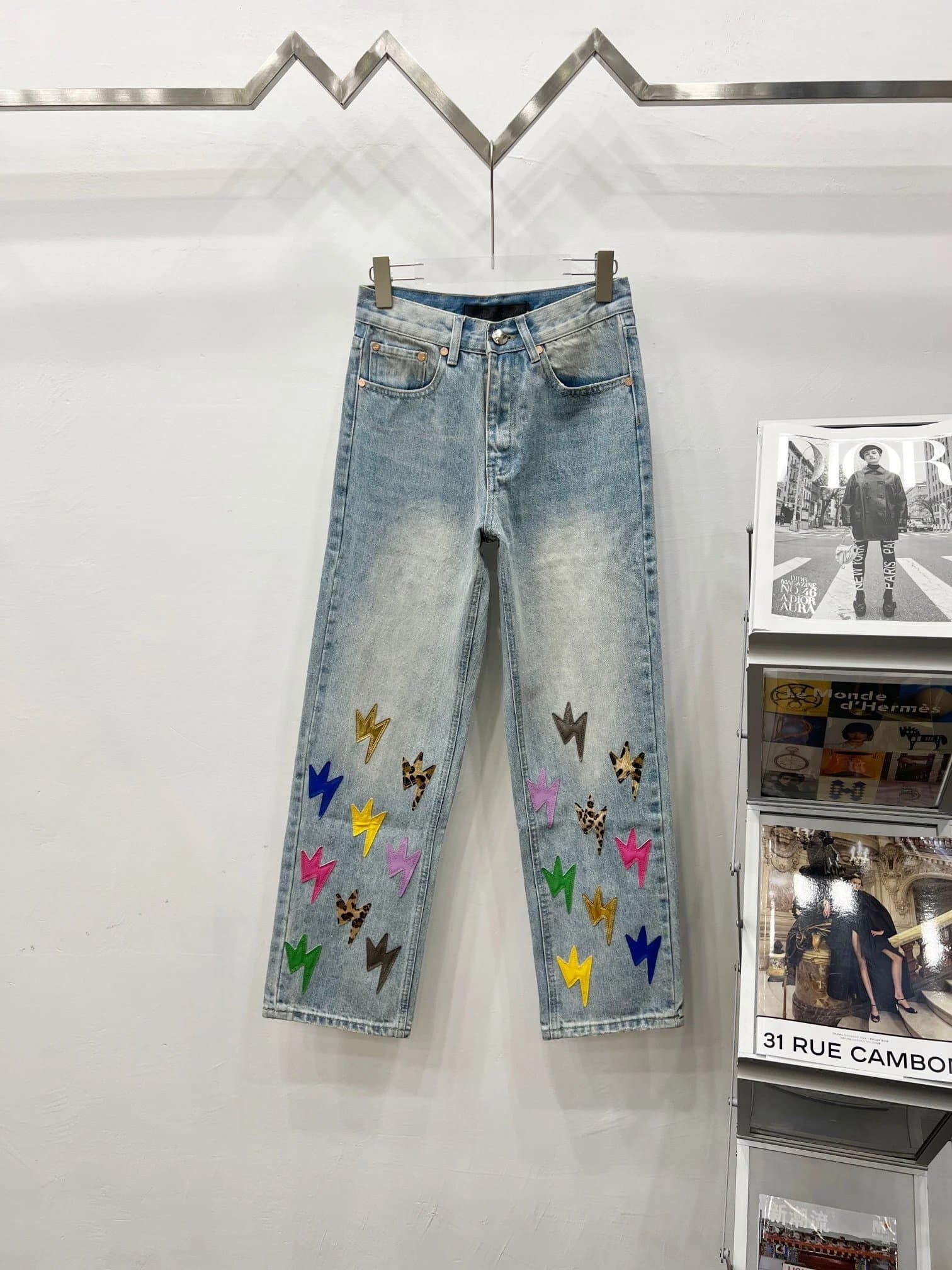 Dior B22 Jeans Leopard Lightning Patch — Amexnocap13