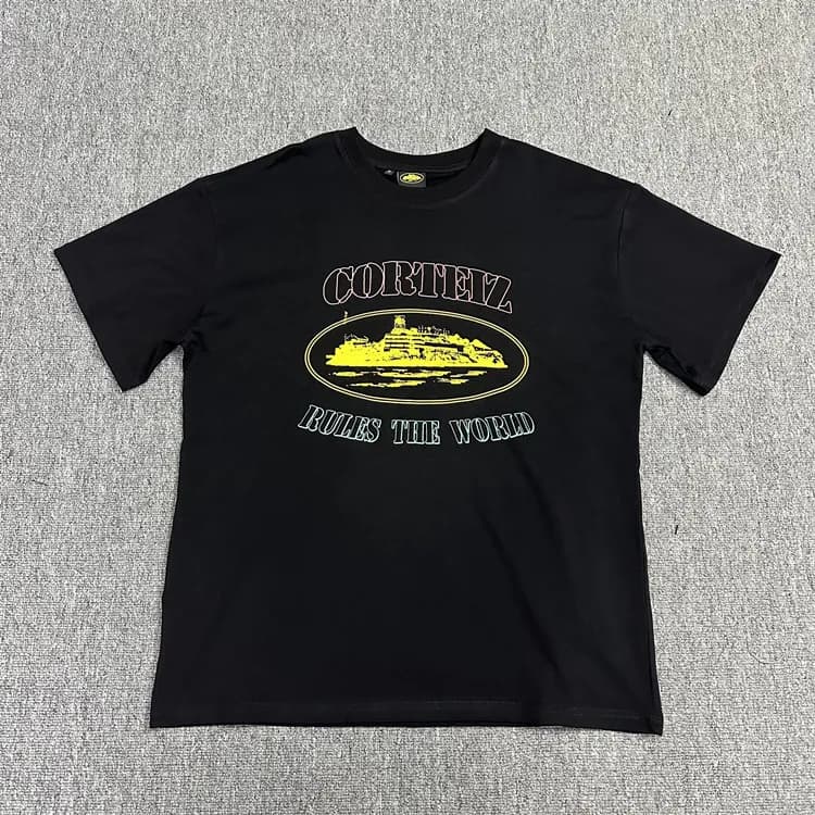 Logo Tee Corteiz Script — 黑印混彩色3102