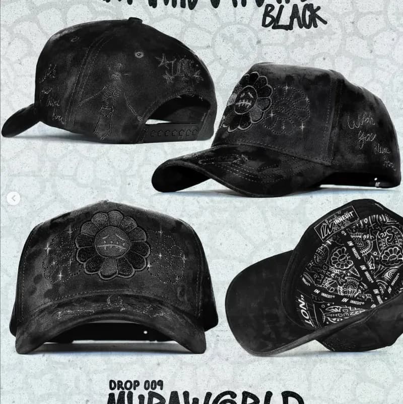KAWS × Takashi Murakami Trucker Cap Flower Embroidery