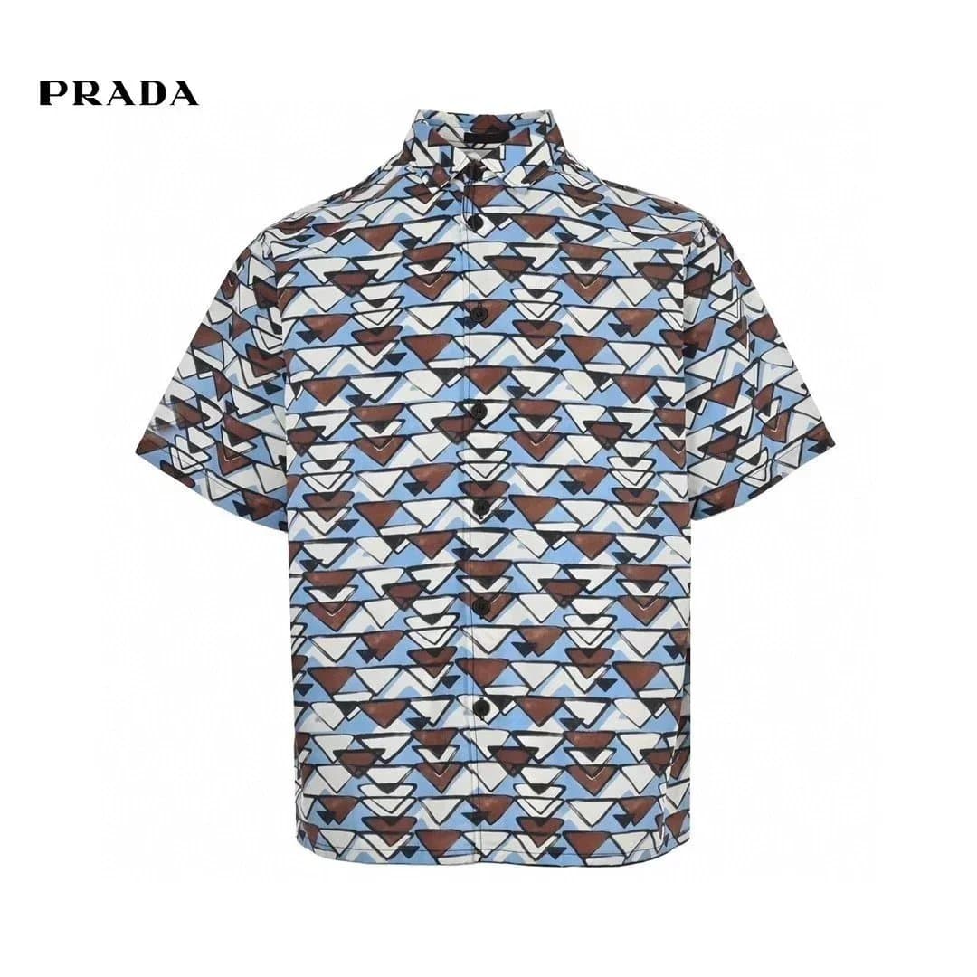 Prada Polo Shirt Contrast Trim — 10黑白花衬衫