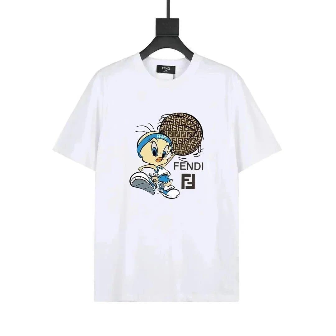 Fendi FF Logo T-Shirt Embossed Monogram — 010107025