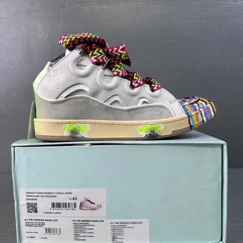 Louis Vuitton Tennis Low Top Sneakers Multicolor Woven Laces — 白色涂鸦