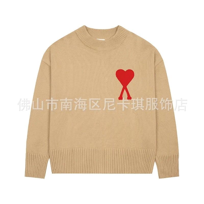 AMI Paris Cardigan Red Heart Logo — AI-36