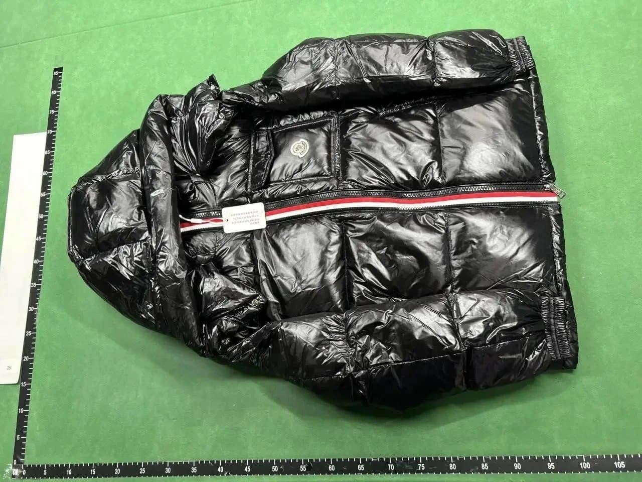 Moncler Puffer Jacket Glossy Black with Logo Patch