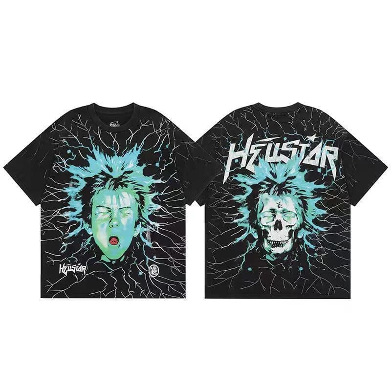 Hellstar Graphic Tee Alien Attack — 【280克优质量】款式四十（黑色）