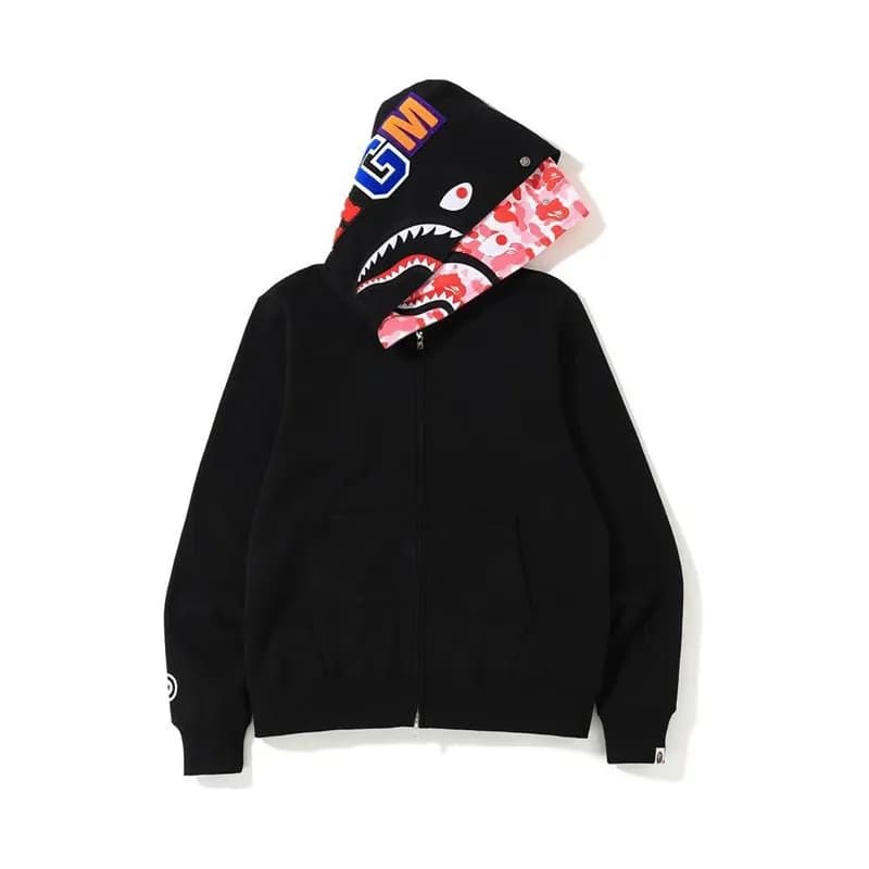 BAPE Full-Zip Hoodie Camouflage Shark — 8806 double cap powder