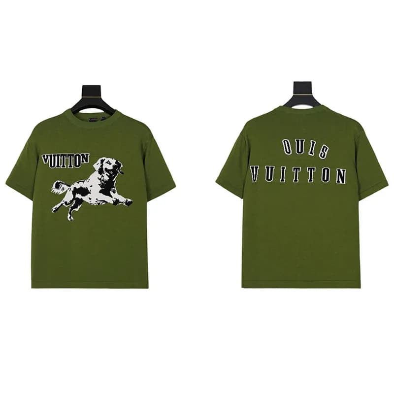 Louis Vuitton T-Shirt Off-White Collaboration — （小狗提花绿色）