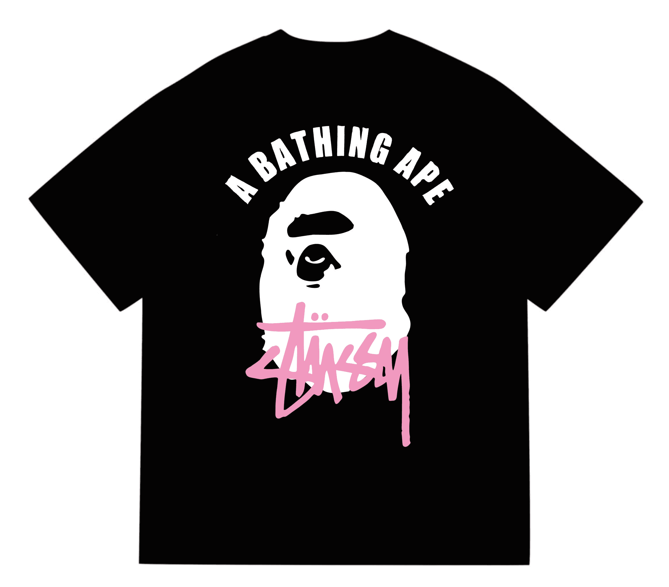 BAPE × Stüssy Graphic Tee Pixel Camo Ape Head — S21