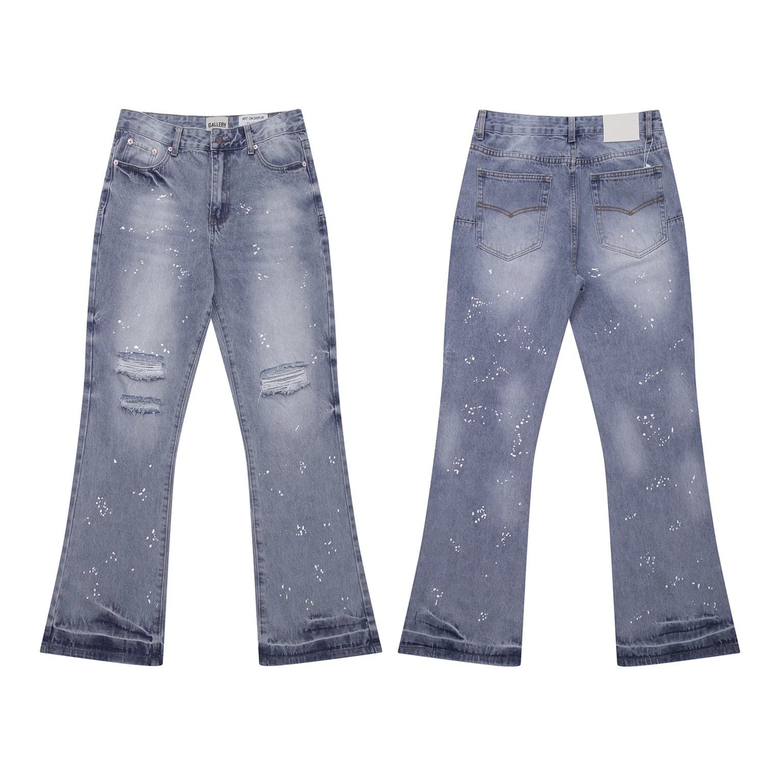 Gallery Dept. Flared Jeans Distressed Paint-Splatter