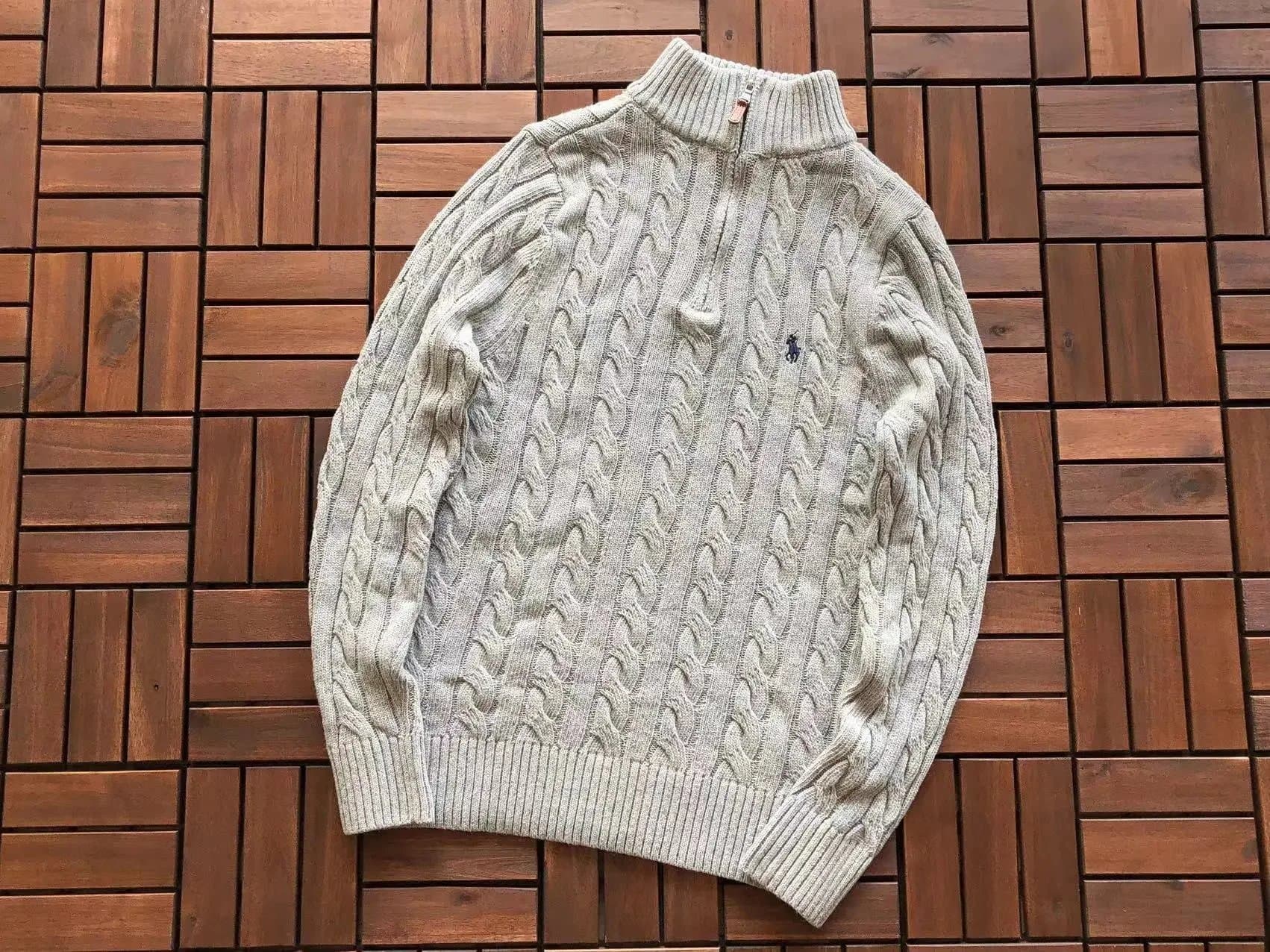 Polo Ralph Lauren Cable Knit Half-Zip Sweater Classic Cable