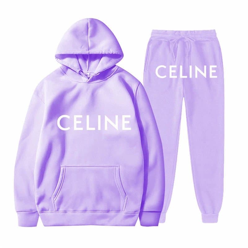 Hoodie and Joggers Set Celine Logo