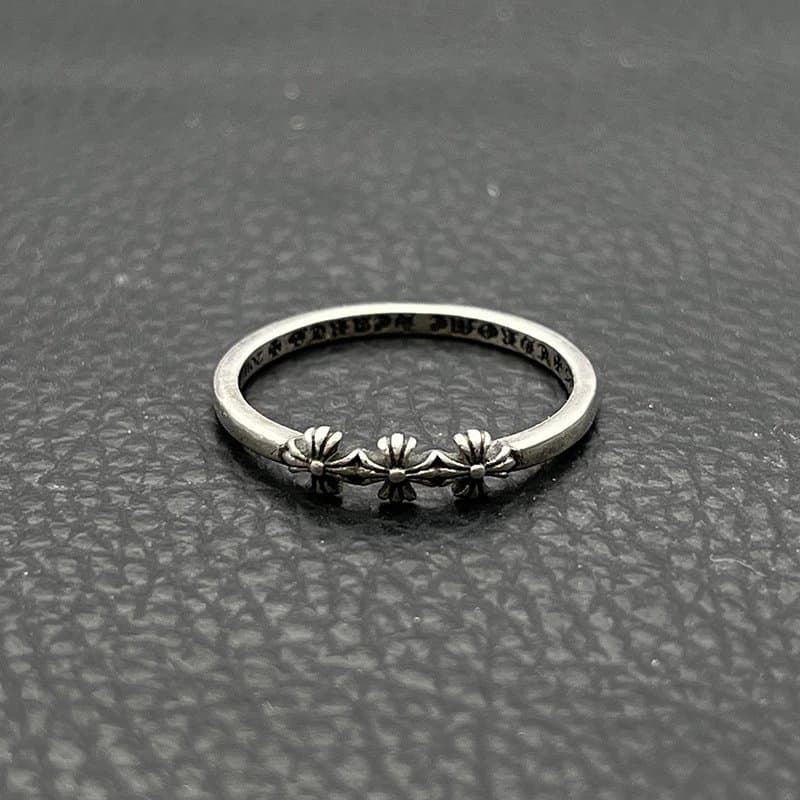 Chrome Hearts Three Cross Ring Sterling Silver