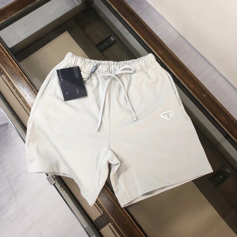Prada Logo-Embroidered Shorts Triangular Logo