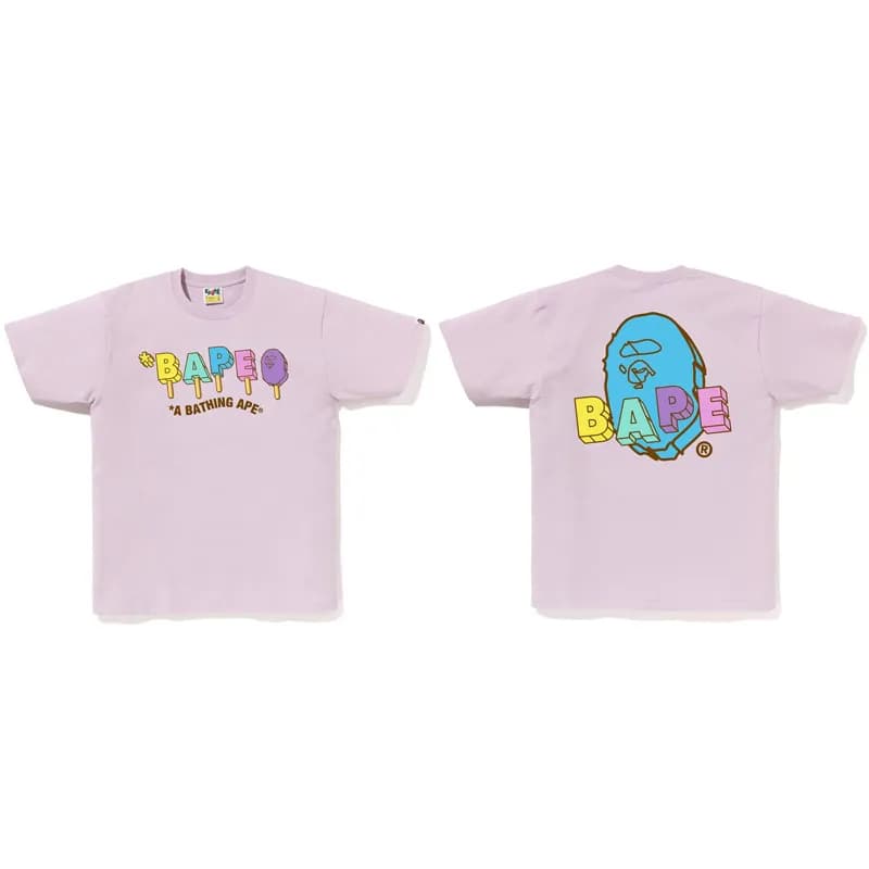 BAPE Ape Head Tee Camo Ape Logo — 719 pink
