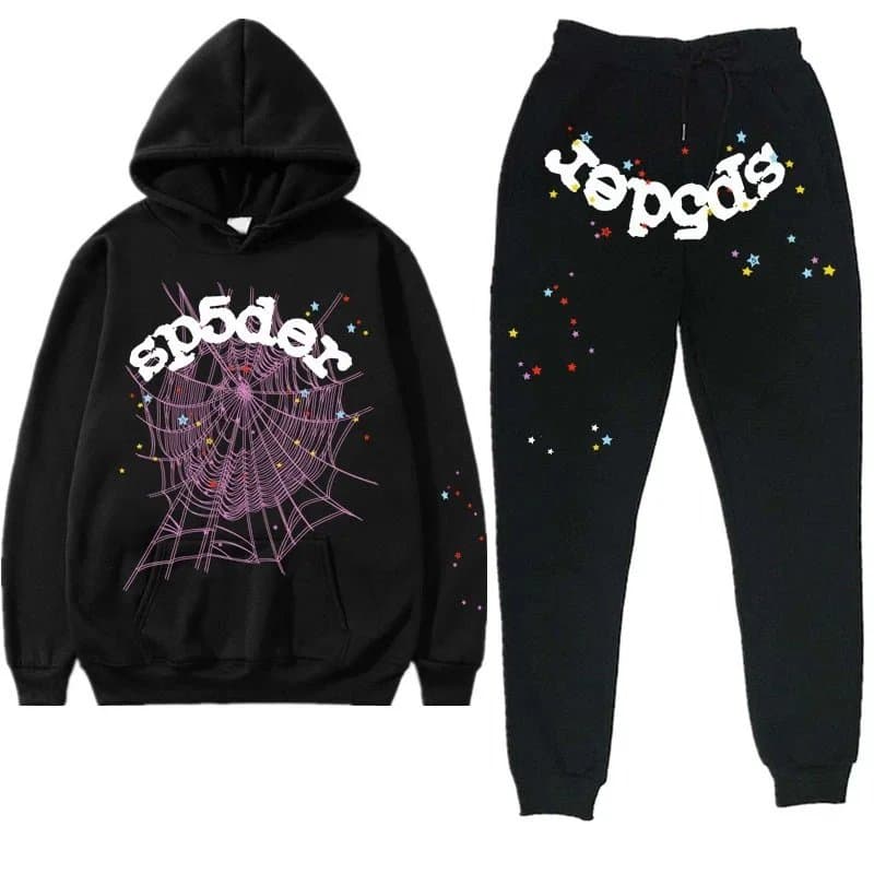 Sp5der Hoodie and Joggers Set Spider Web Logo — 28