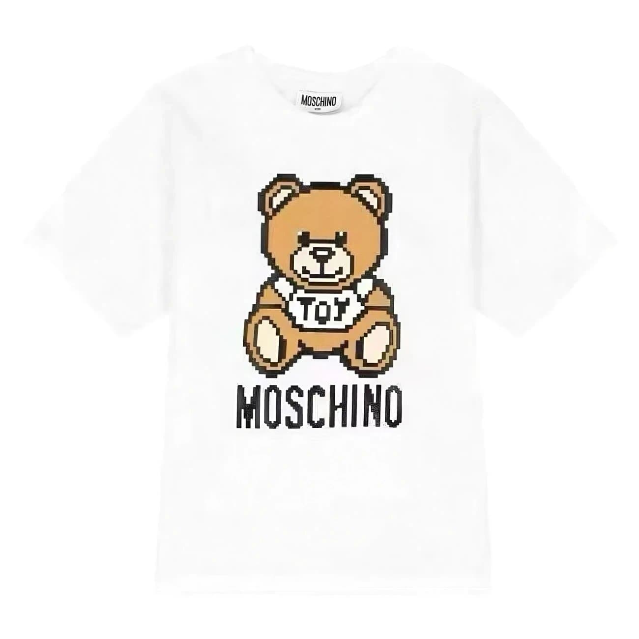 Moschino Pixel Bear Tee Pixelated Bear Logo