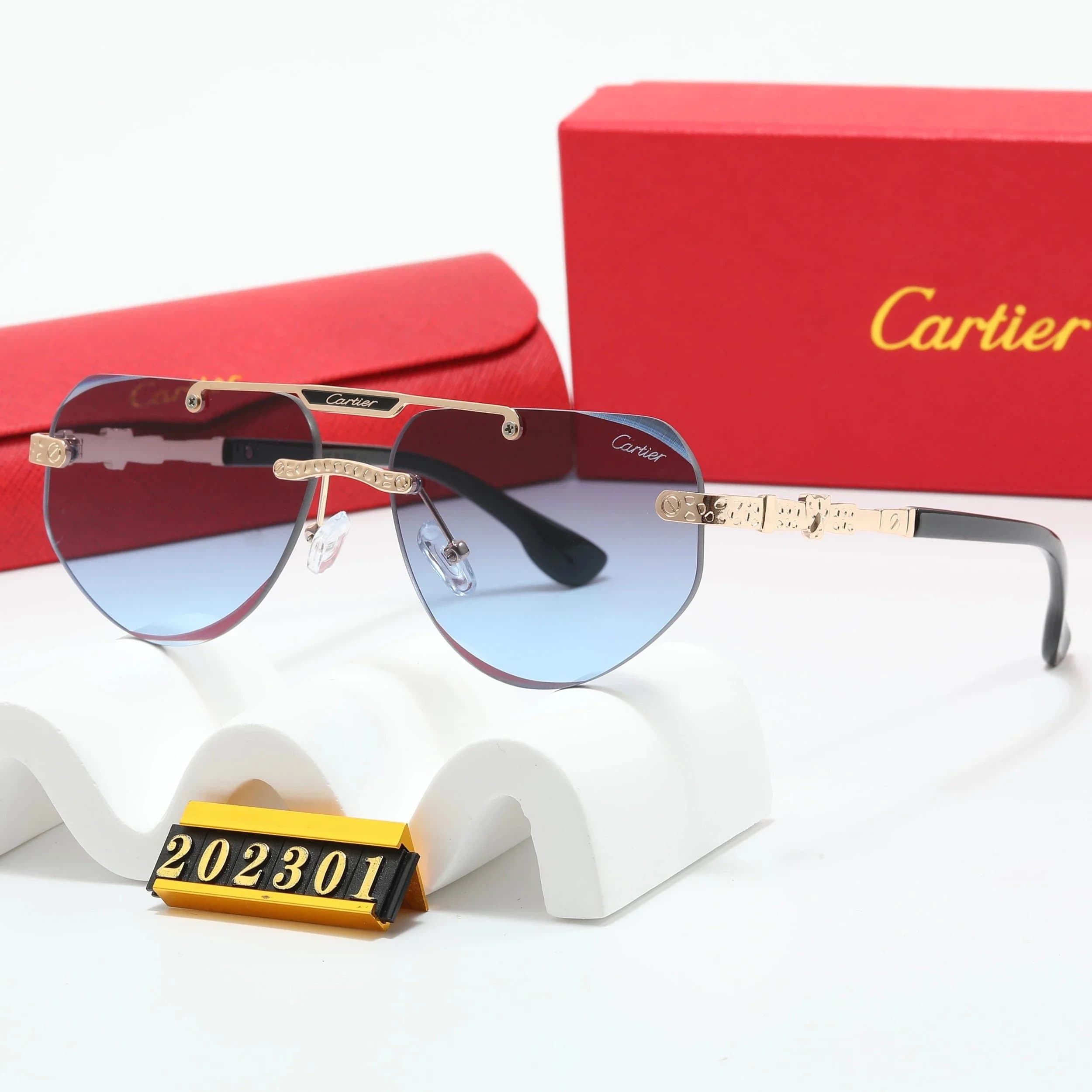 Cartier Aviator Sunglasses Gradient Blue Lens